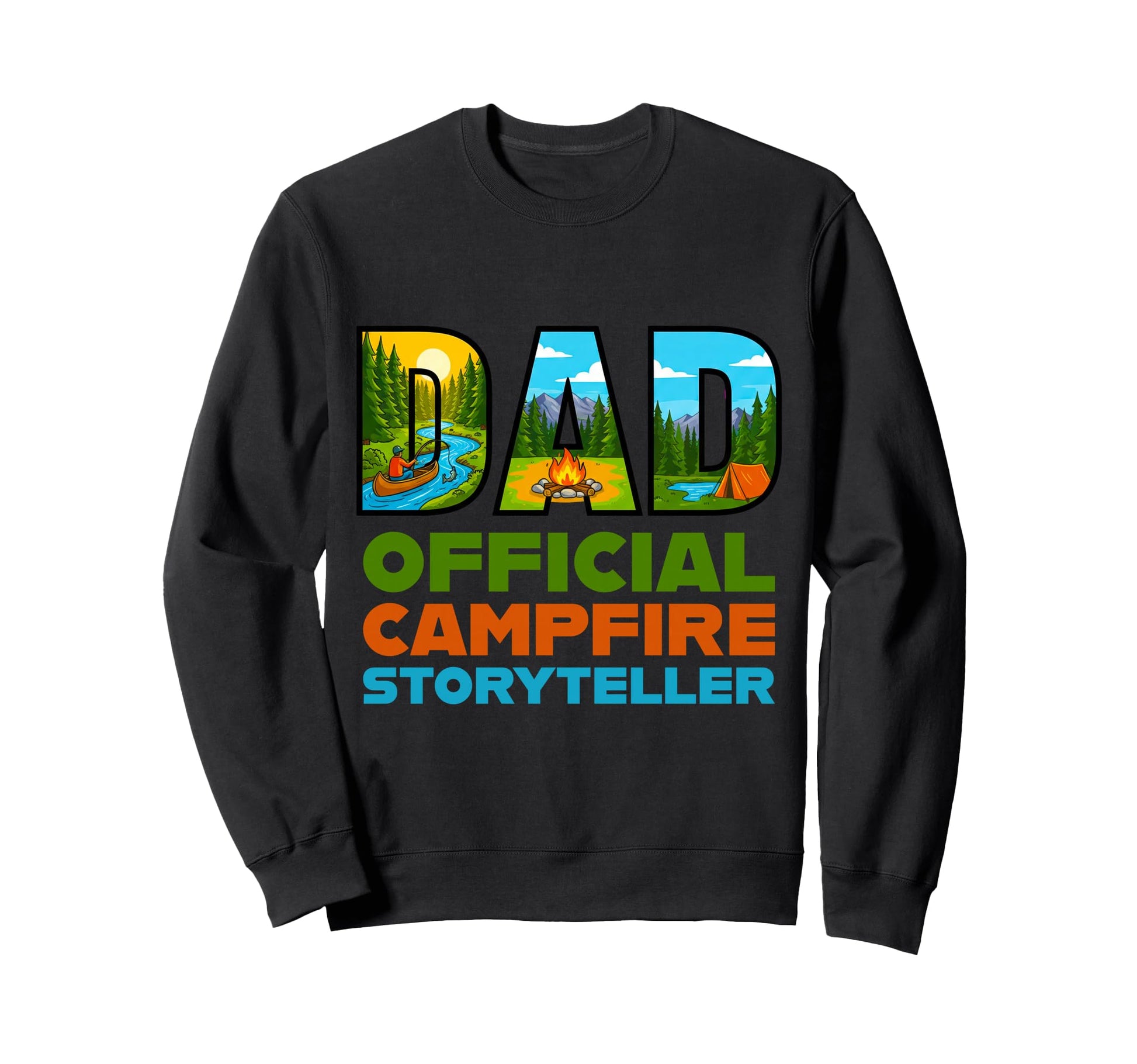 Dad Campfire Storyteller Camping Sweatshirt - Streetwear Style Men Women - T-Shirt, Sweatshirt, Hoodie