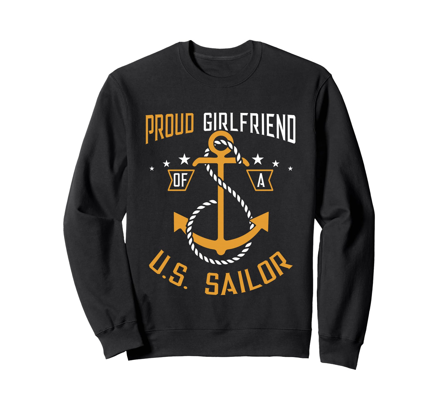 Proud Girlfriend Us Sailor Anchor Sweatshirt - Minimalist Print Men Women - T-Shirt, Sweatshirt, Hoodie