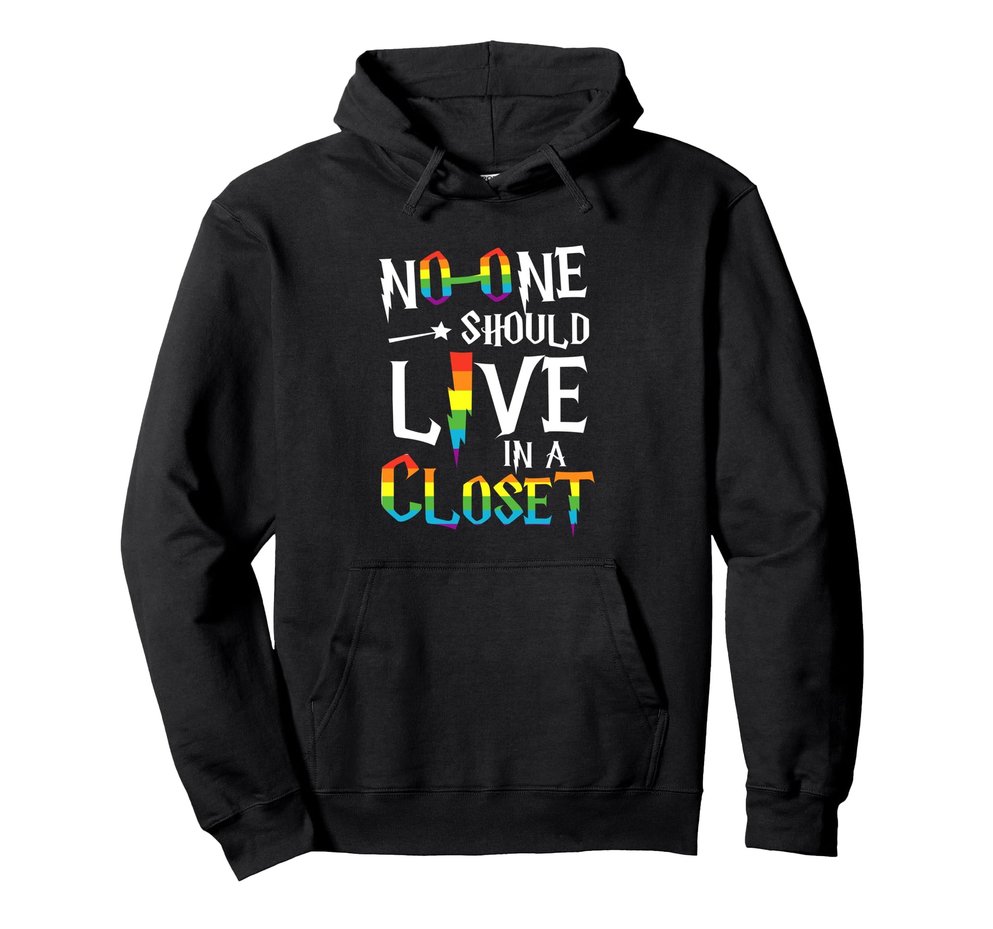 Gay Pride No One Should Live Closet Hoodie - Aesthetic Graphic Men Women - T-Shirt, Sweatshirt, Hoodie