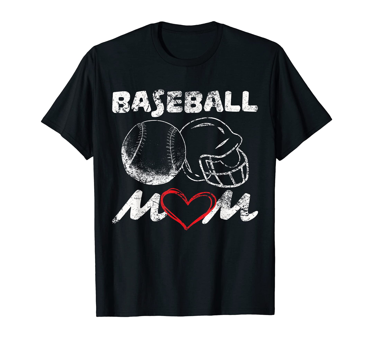 Baseball Mom Heart Mommy Softball T-Shirt - Minimalist Print for Adults - T-Shirt, Sweatshirt, Hoodie