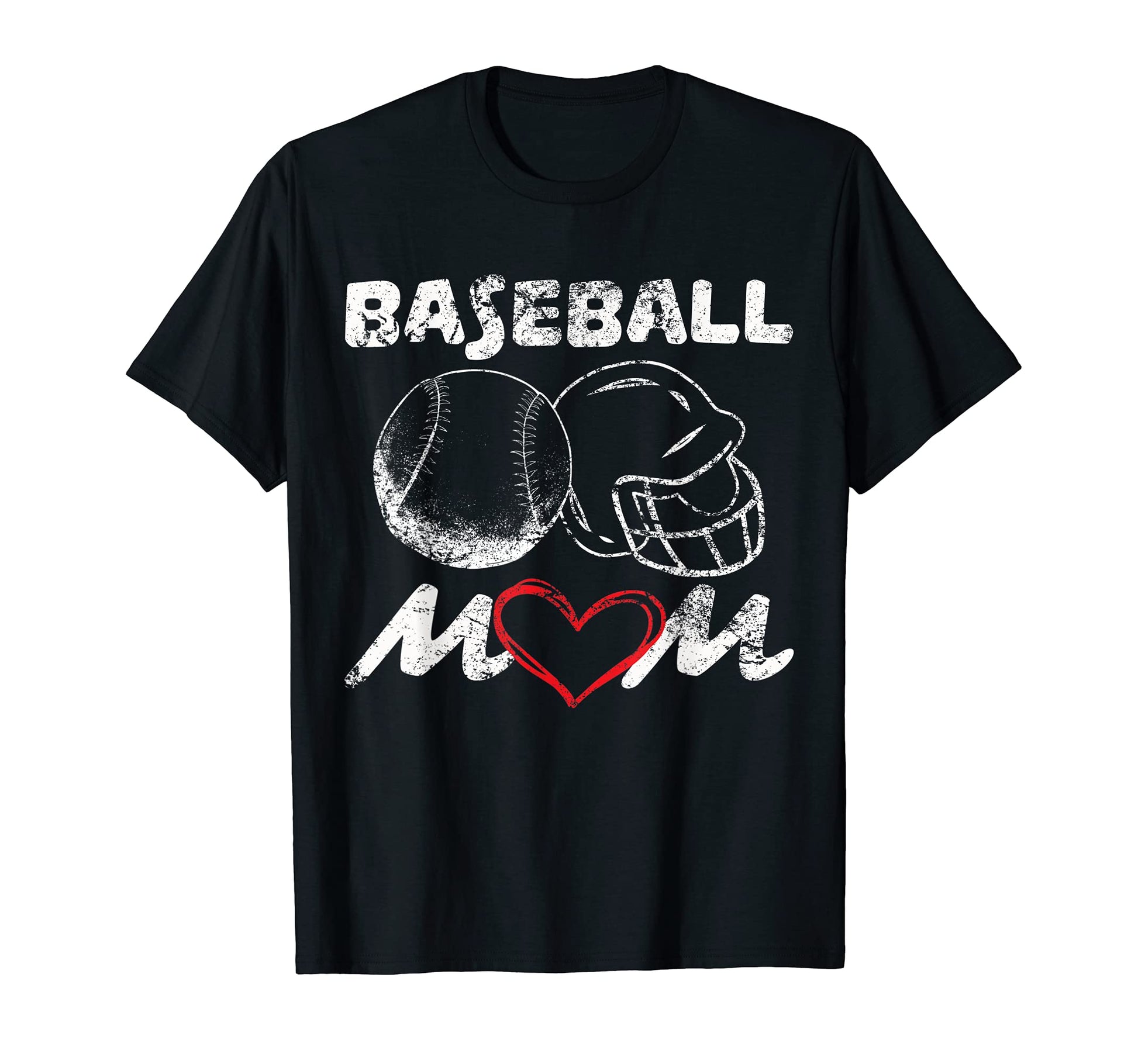 Baseball Mom Heart Mommy Softball T-Shirt - Minimalist Print for Adults - T-Shirt, Sweatshirt, Hoodie