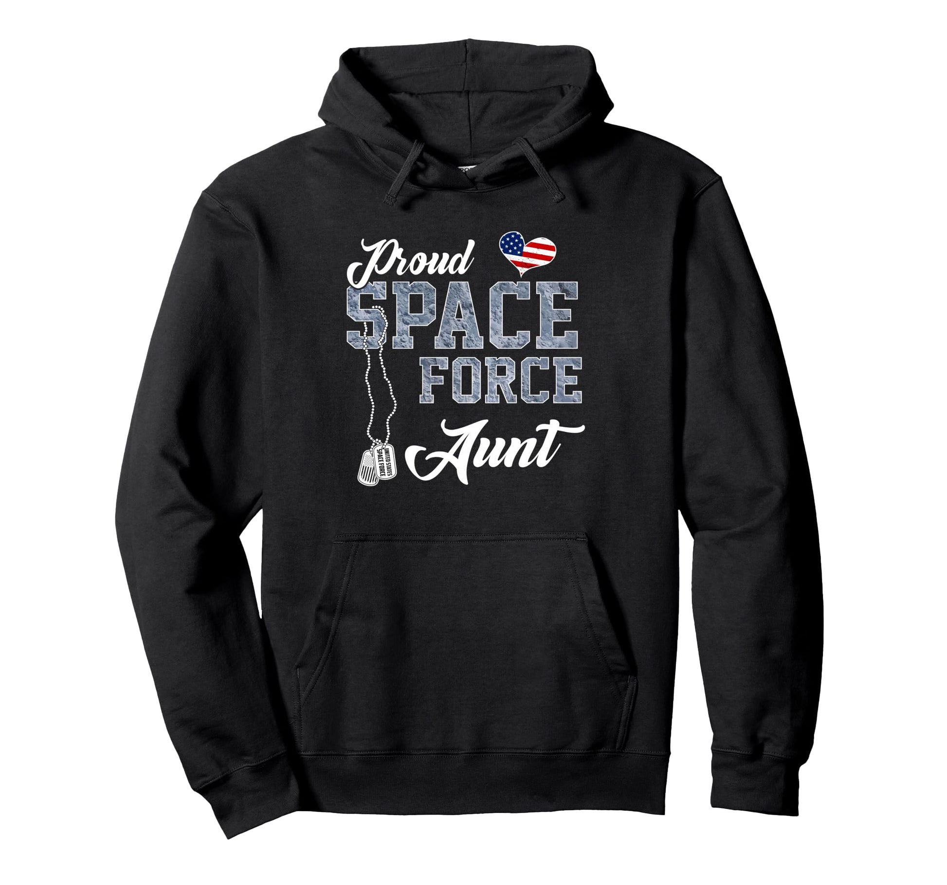 Proud Space Force Aunt Us Military Family Hoodie - Graphic Print Unisex - T-Shirt, Sweatshirt, Hoodie