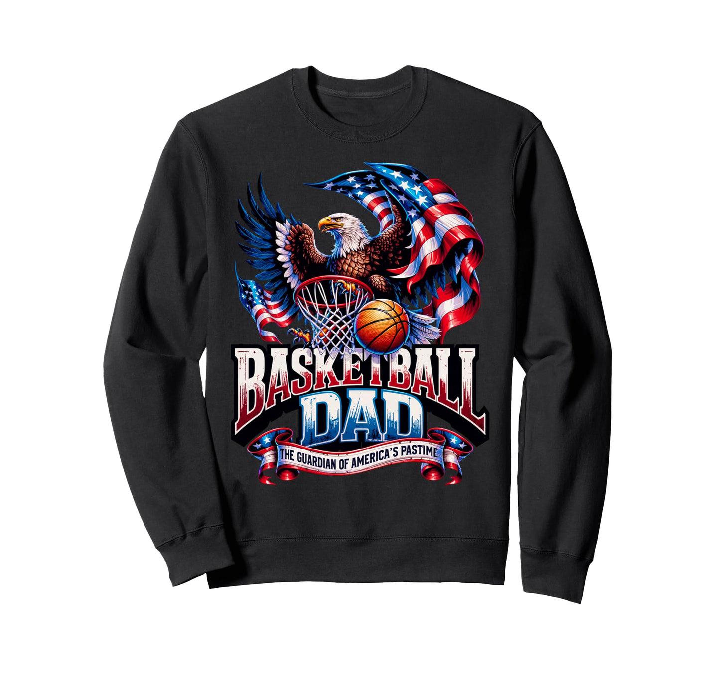 American Flag Basketball Patriotic Sweatshirt - Custom Art Print Men Women - T-Shirt, Sweatshirt, Hoodie