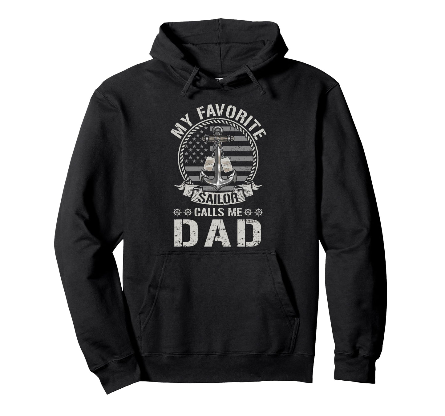 Proud Us Sailor Dad Anchor Flag Usa Hoodie - Fun Novelty Design Unisex - T-Shirt, Sweatshirt, Hoodie