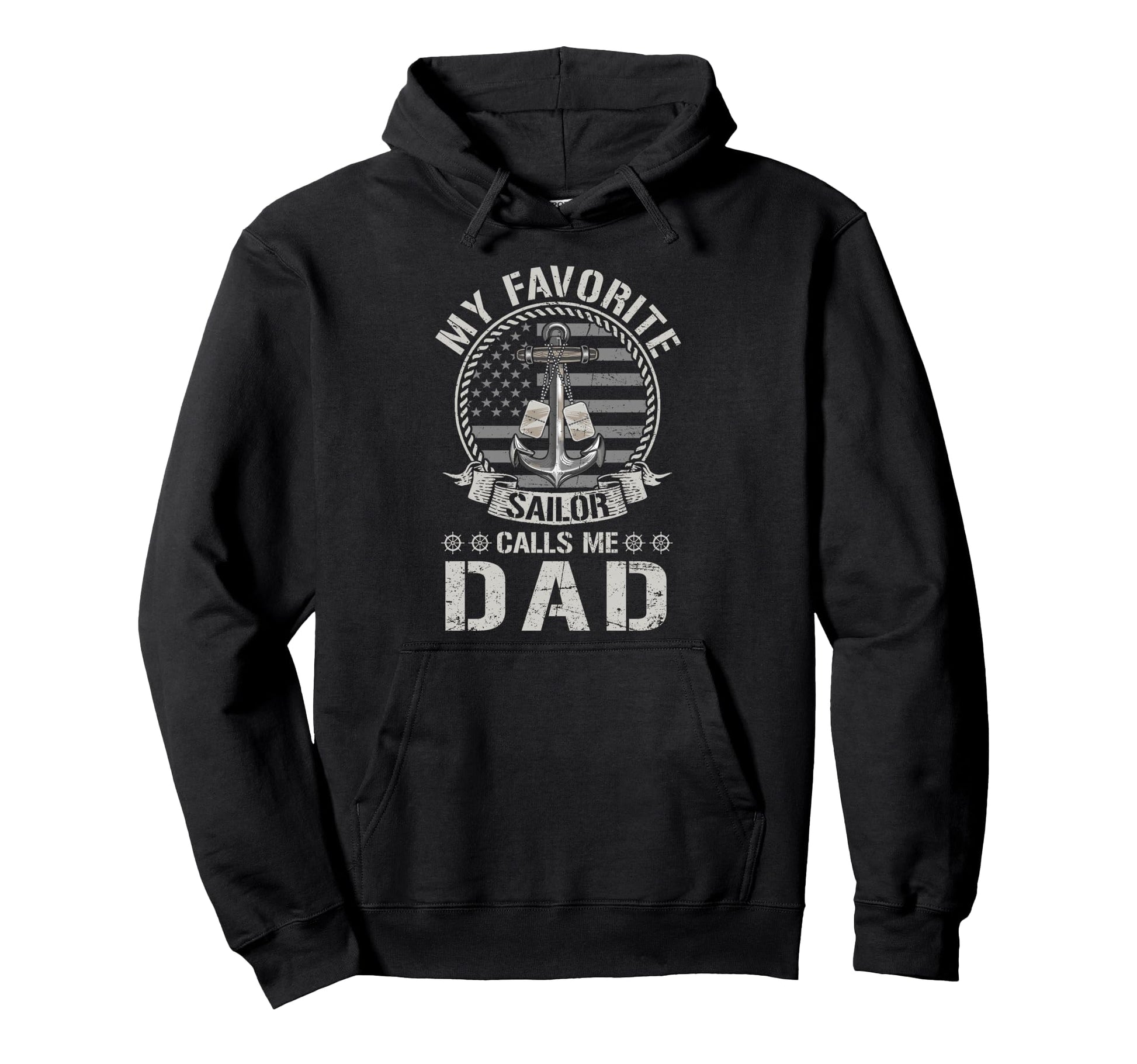 Proud Us Sailor Dad Anchor Flag Usa Hoodie - Fun Novelty Design Unisex - T-Shirt, Sweatshirt, Hoodie