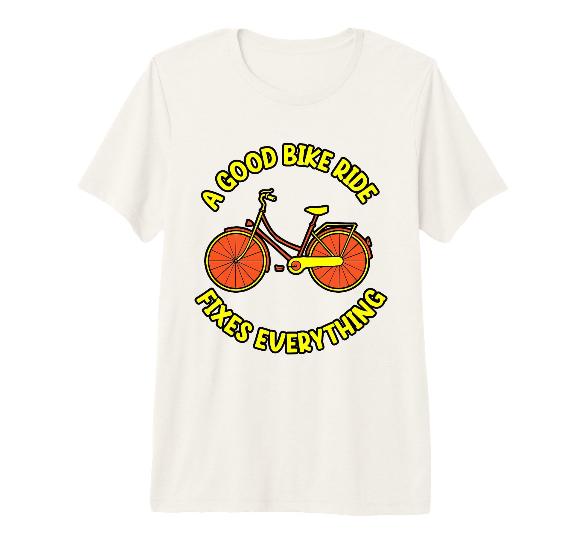 Good Bike Ride Fixes Everything Bicycle T-Shirt - Aesthetic Graphic Unisex - T-Shirt, Sweatshirt, Hoodie