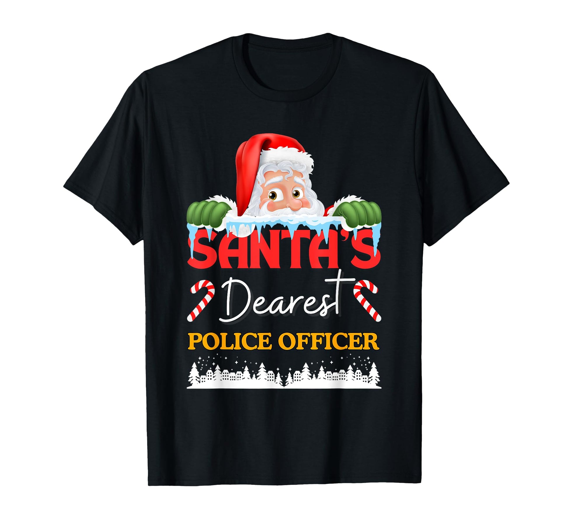 Police Officer Job Work Profession Santa T-Shirt - Minimalist Print Unisex - T-Shirt, Sweatshirt, Hoodie