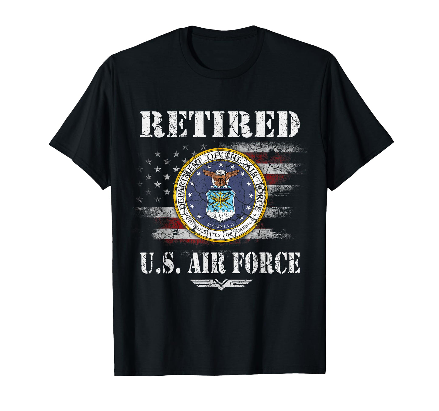 Retired Us Air Force Veteran Usaf T-Shirt - Custom Art Print Unisex - T-Shirt, Sweatshirt, Hoodie
