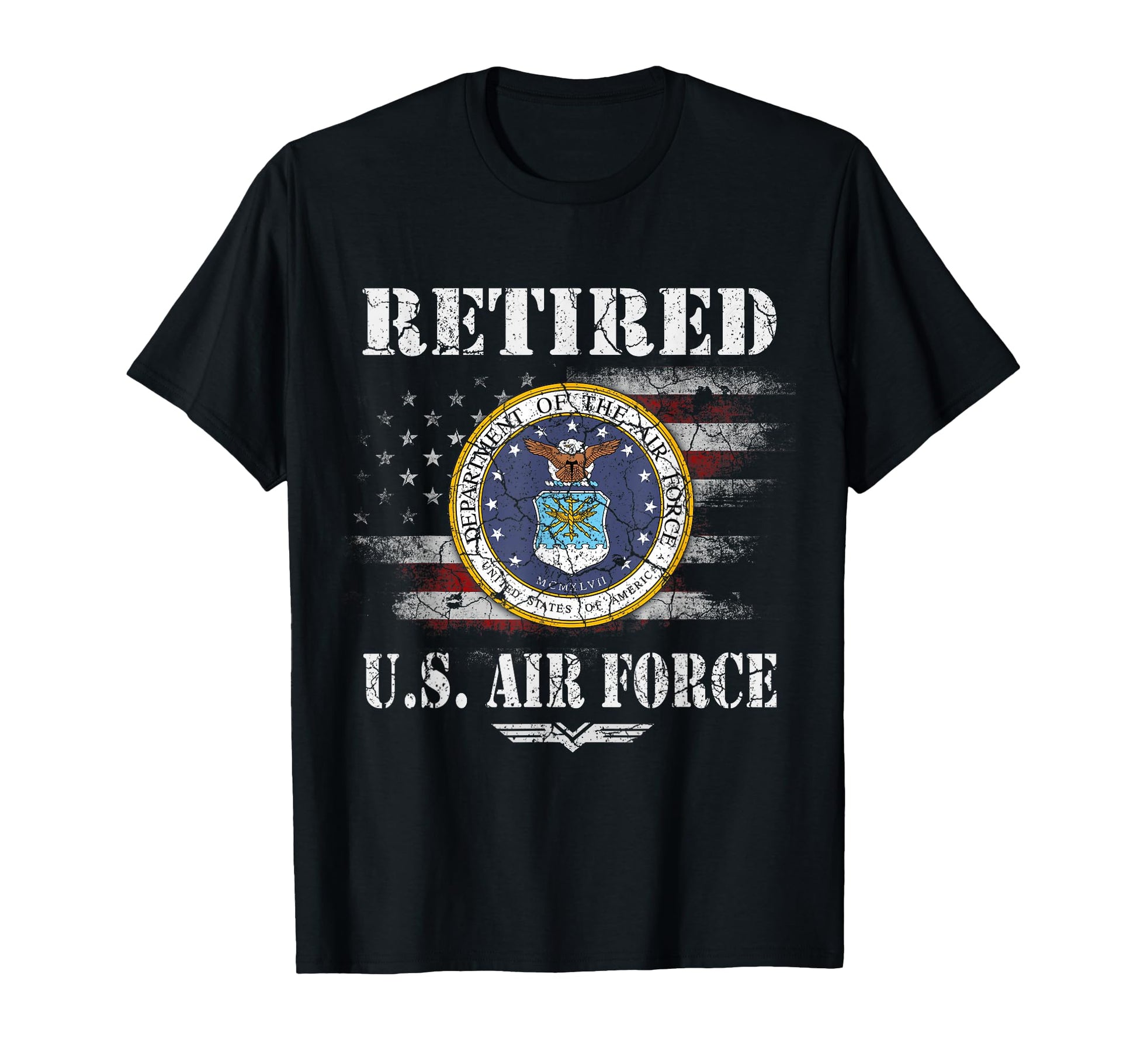 Retired Us Air Force Veteran Usaf T-Shirt - Custom Art Print Unisex - T-Shirt, Sweatshirt, Hoodie