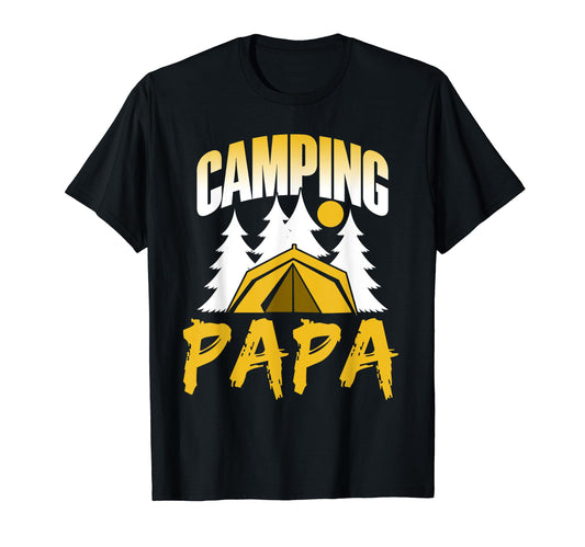 Camping Papa Camp Campfire Camper T-Shirt - Aesthetic Graphic Men Women - T-Shirt, Sweatshirt, Hoodie