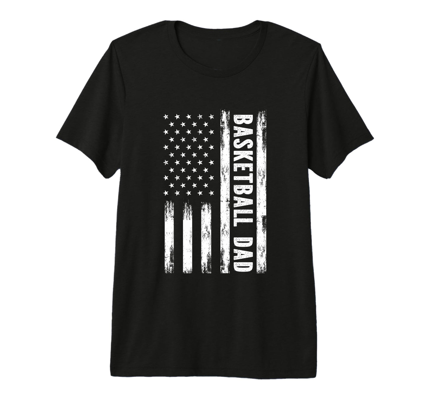 Basketball Dad American Flag Grunge T-Shirt - Minimalist Print for Adults - T-Shirt, Sweatshirt, Hoodie