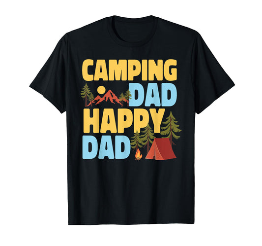 Camping Dad Happy Dad Family Tent T-Shirt - Unique Graphic for Adults - T-Shirt, Sweatshirt, Hoodie