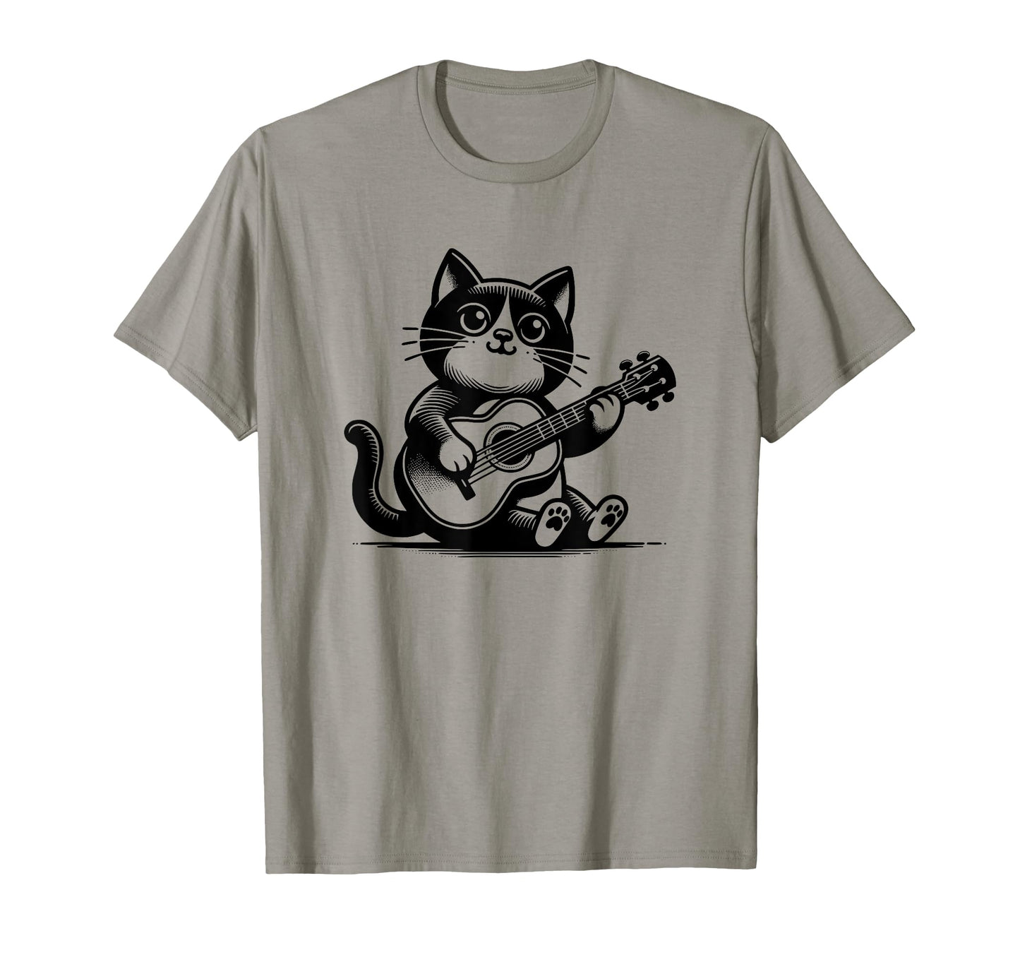 Cat Playing Guitar Funny Musician And T-Shirt - Unique Graphic Men Women - T-Shirt, Sweatshirt, Hoodie
