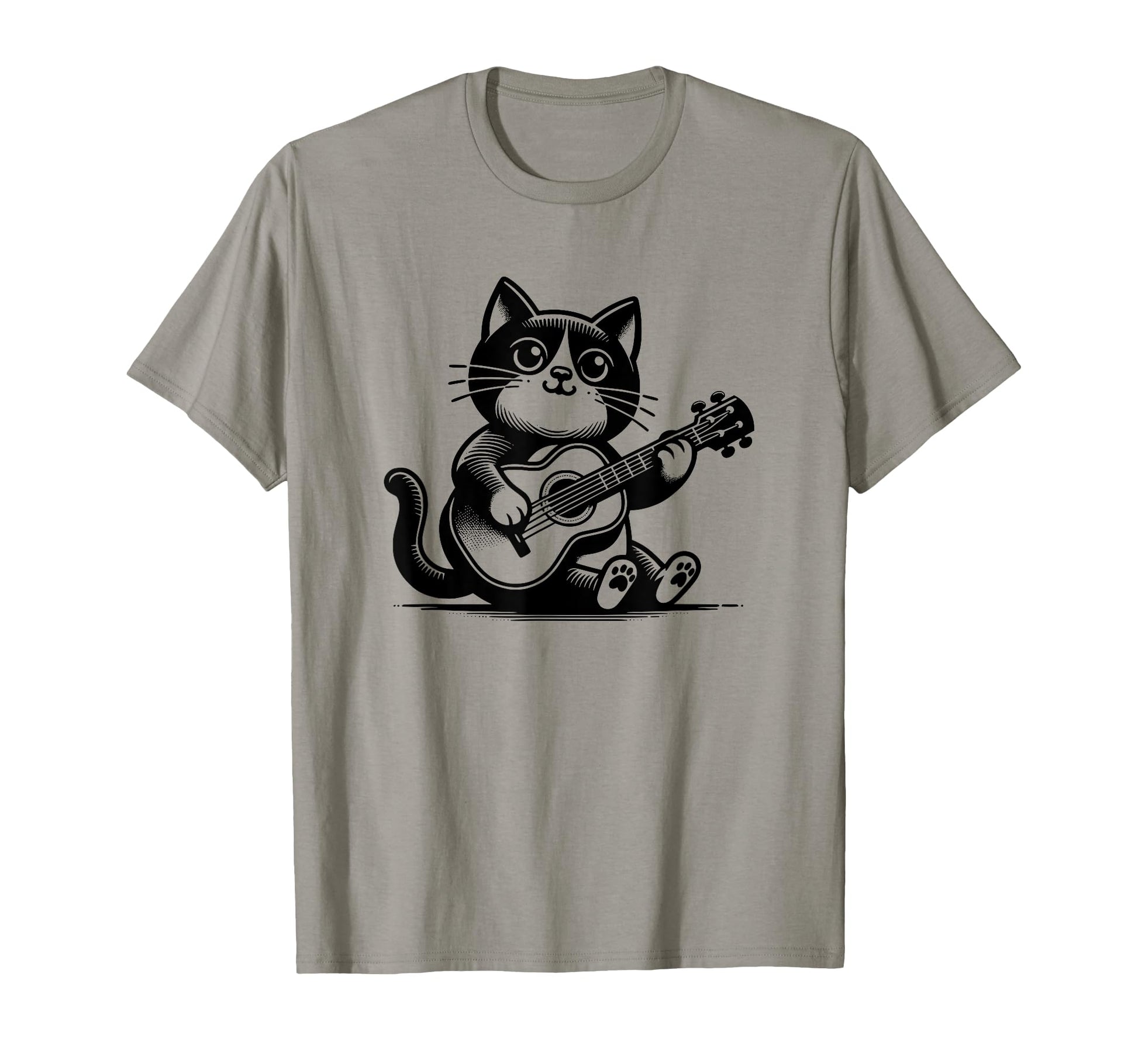 Cat Playing Guitar Funny Musician And T-Shirt - Unique Graphic Men Women - T-Shirt, Sweatshirt, Hoodie
