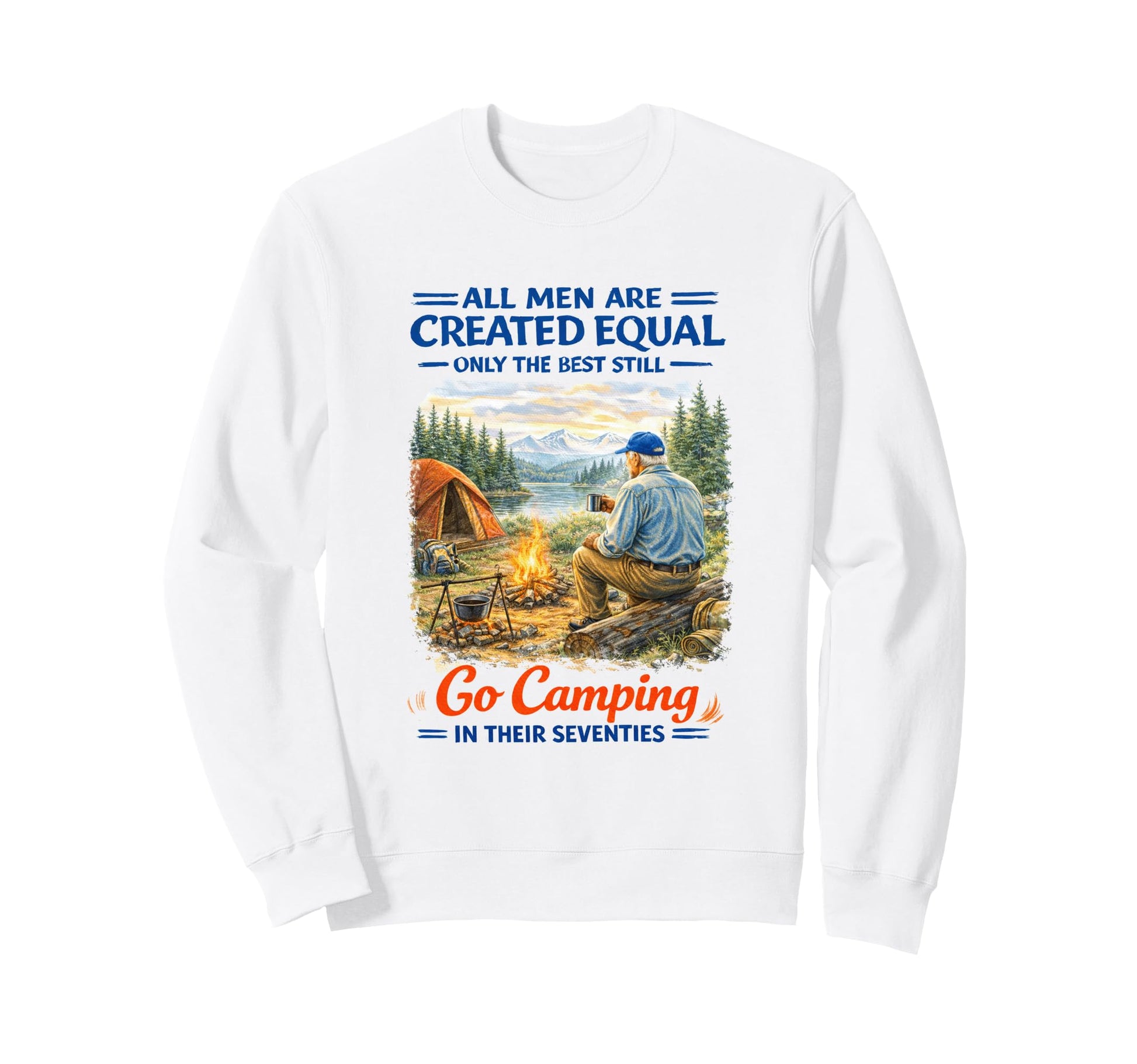 Seventies Camping Camper Outdoor Sweatshirt - Fun Novelty Design for Adults - T-Shirt, Sweatshirt, Hoodie