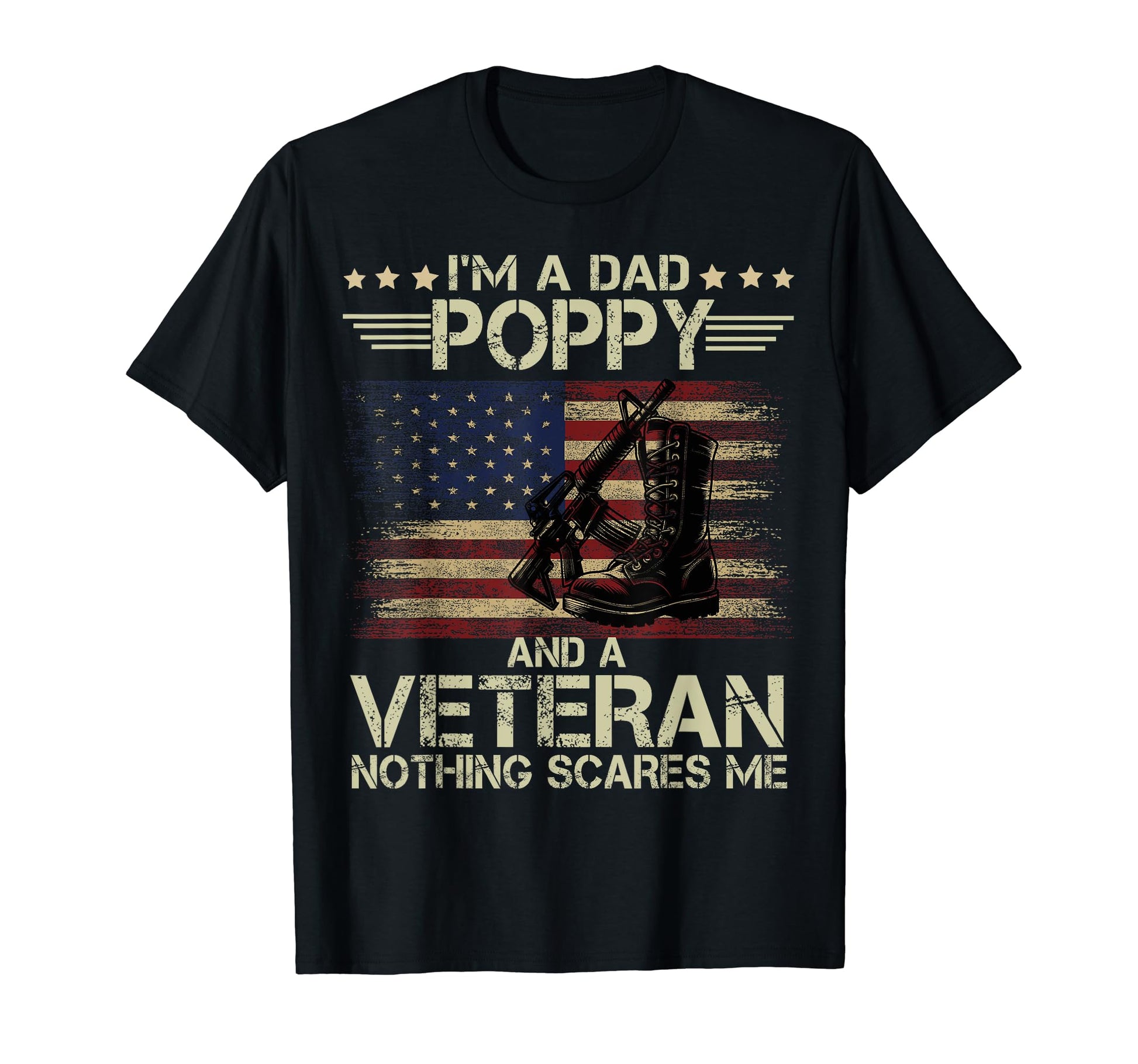 Military Boots Im Dad Poppy Veteran T-Shirt - Novelty Apparel for Adults - T-Shirt, Sweatshirt, Hoodie