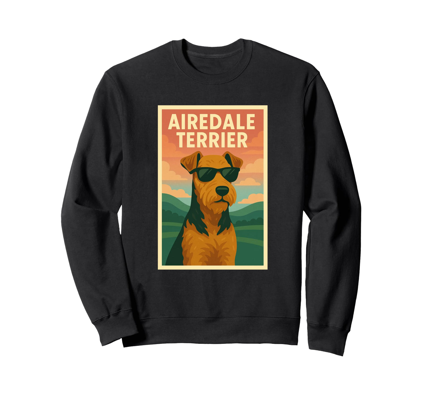 Airedale Terrier Art Minimalist Pop Sweatshirt - Novelty Apparel Men Women - T-Shirt, Sweatshirt, Hoodie