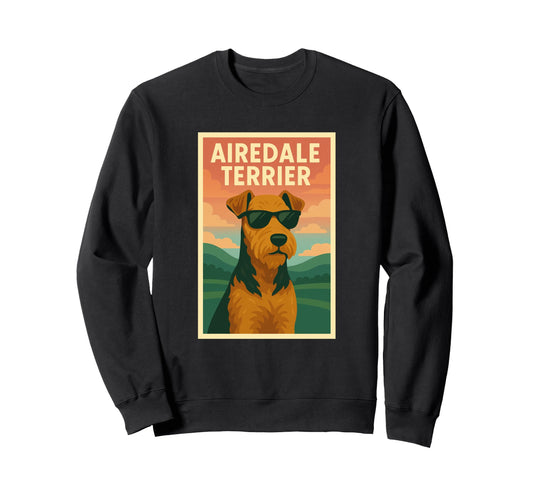 Airedale Terrier Art Minimalist Pop Sweatshirt - Novelty Apparel Men Women - T-Shirt, Sweatshirt, Hoodie