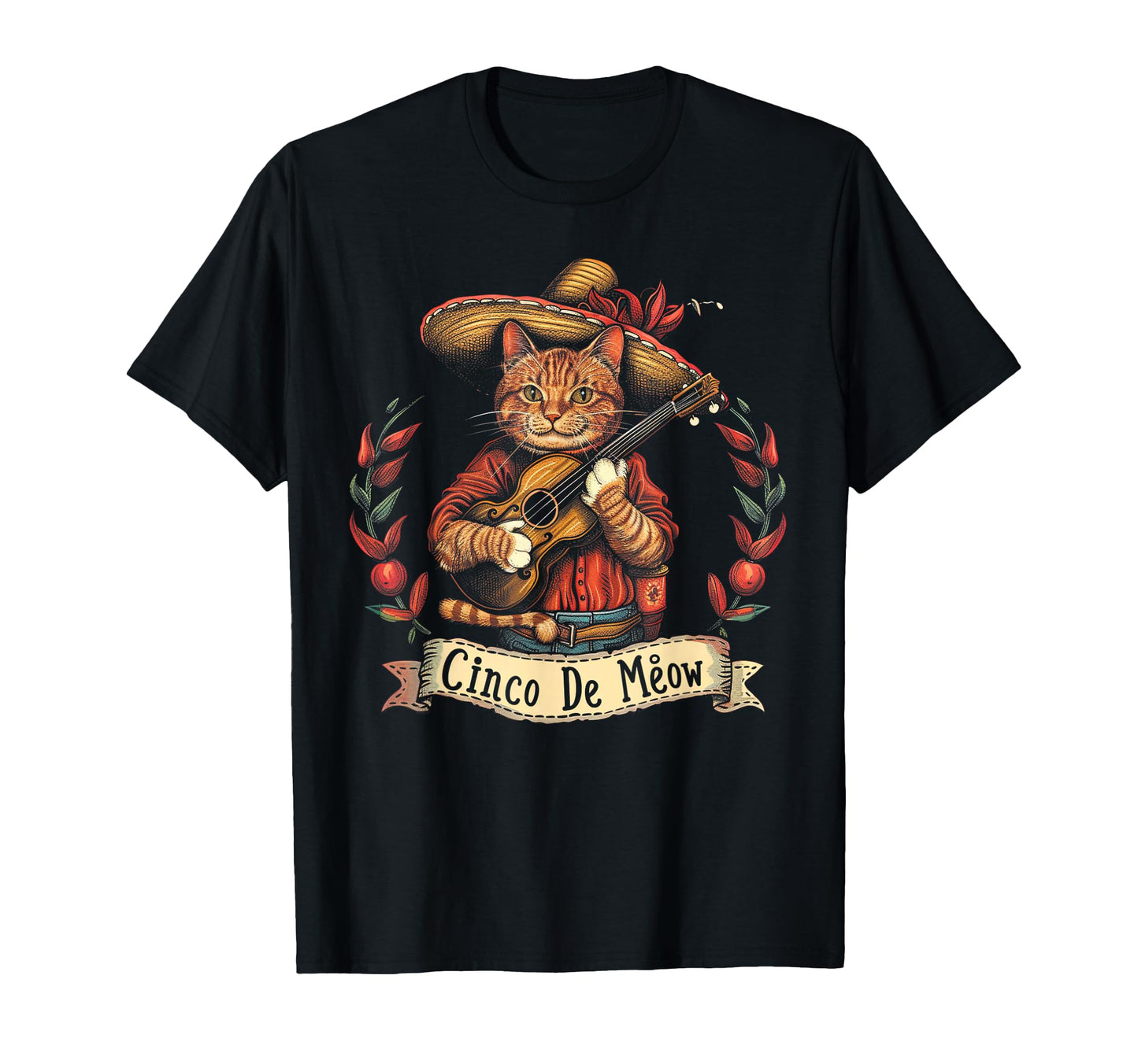 Cat Cinco De Meow Mayo Mexican Fiesta T-Shirt - Unique Graphic Men Women - T-Shirt, Sweatshirt, Hoodie