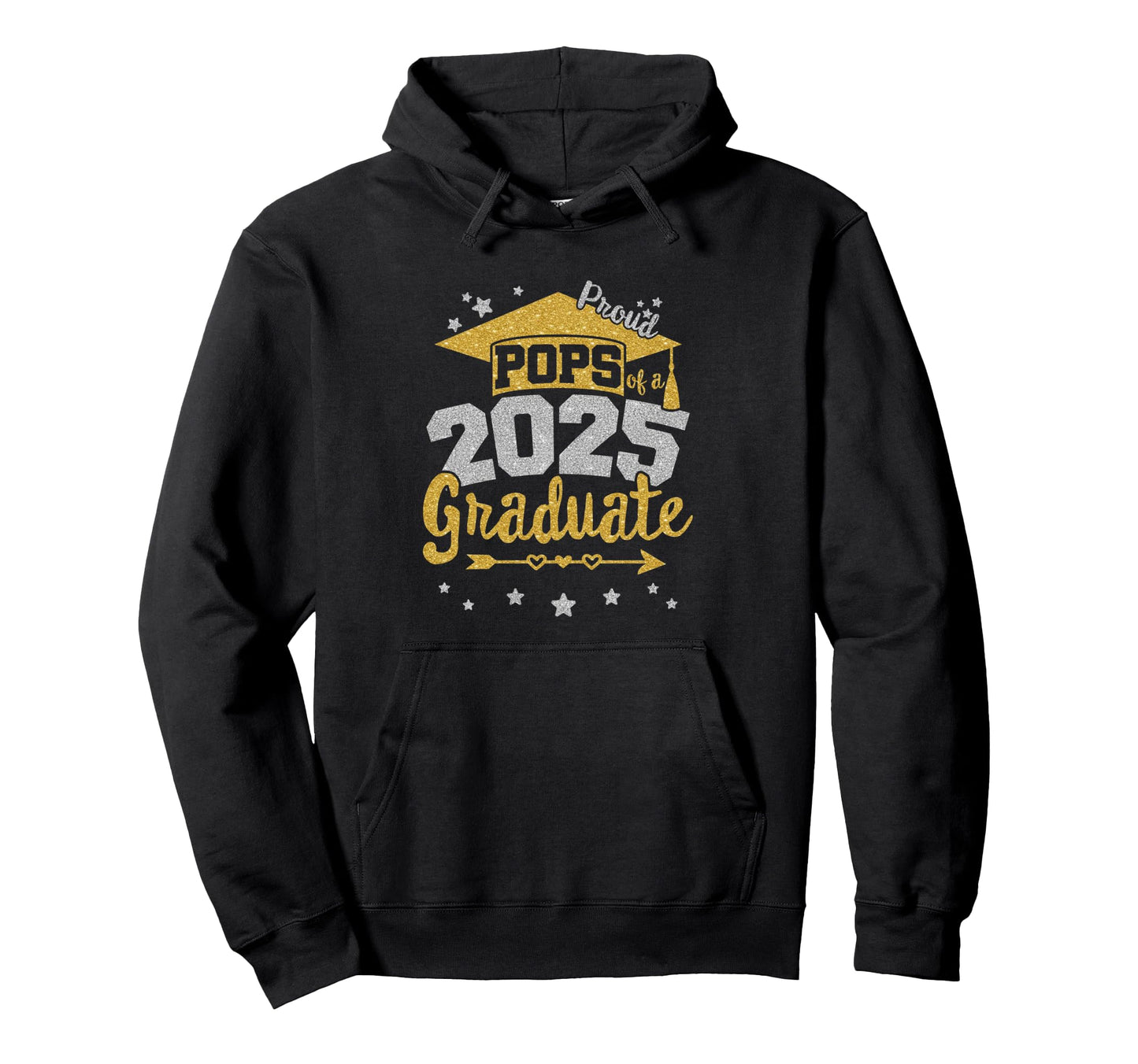 Proud Pops 2025 Graduate Team 25 Senior Hoodie - Trendy Graphic for Adults - T-Shirt, Sweatshirt, Hoodie