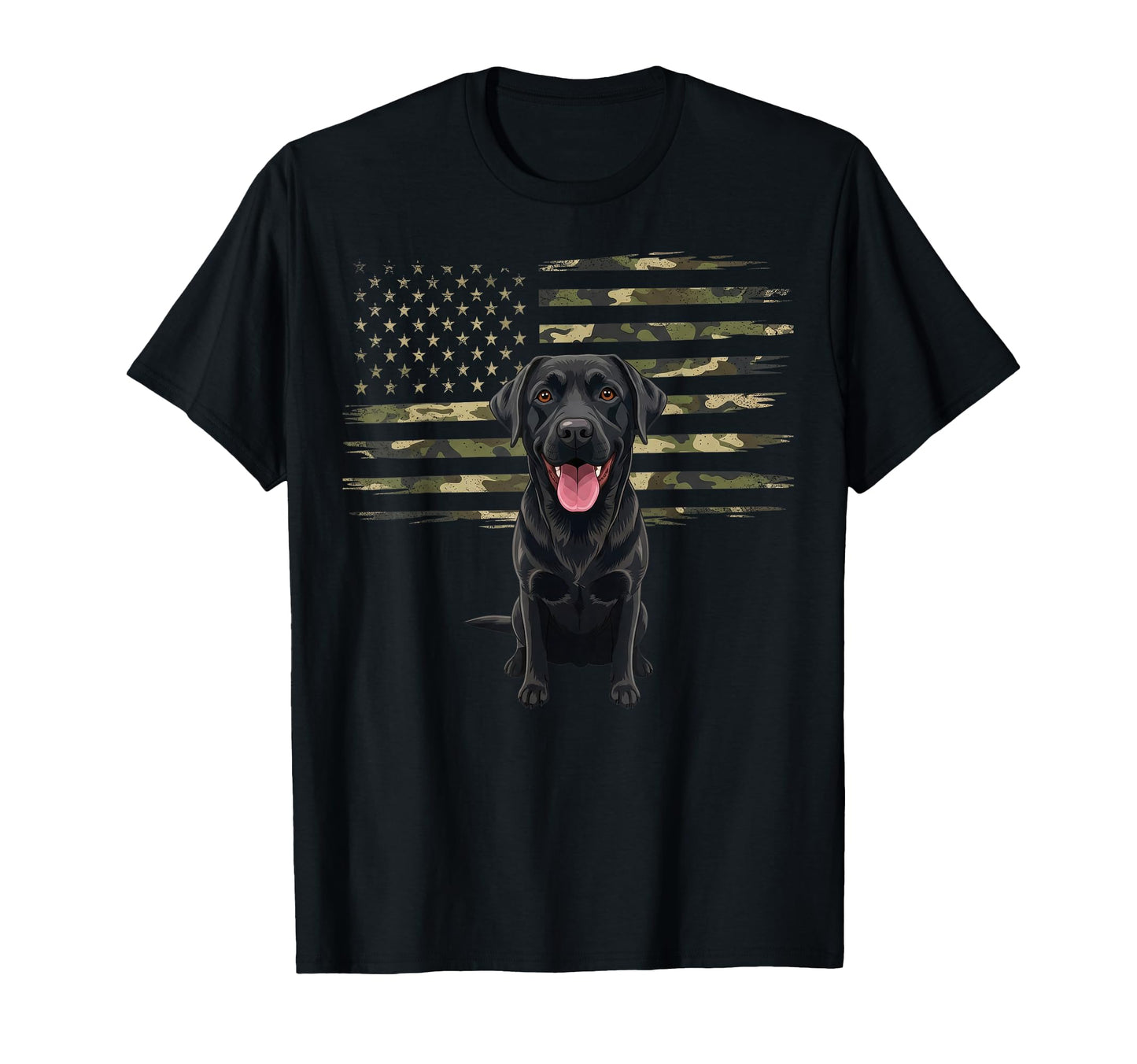 Camo American Flag Black Labrador 4Th T-Shirt - Streetwear Style Men Women - T-Shirt, Sweatshirt, Hoodie