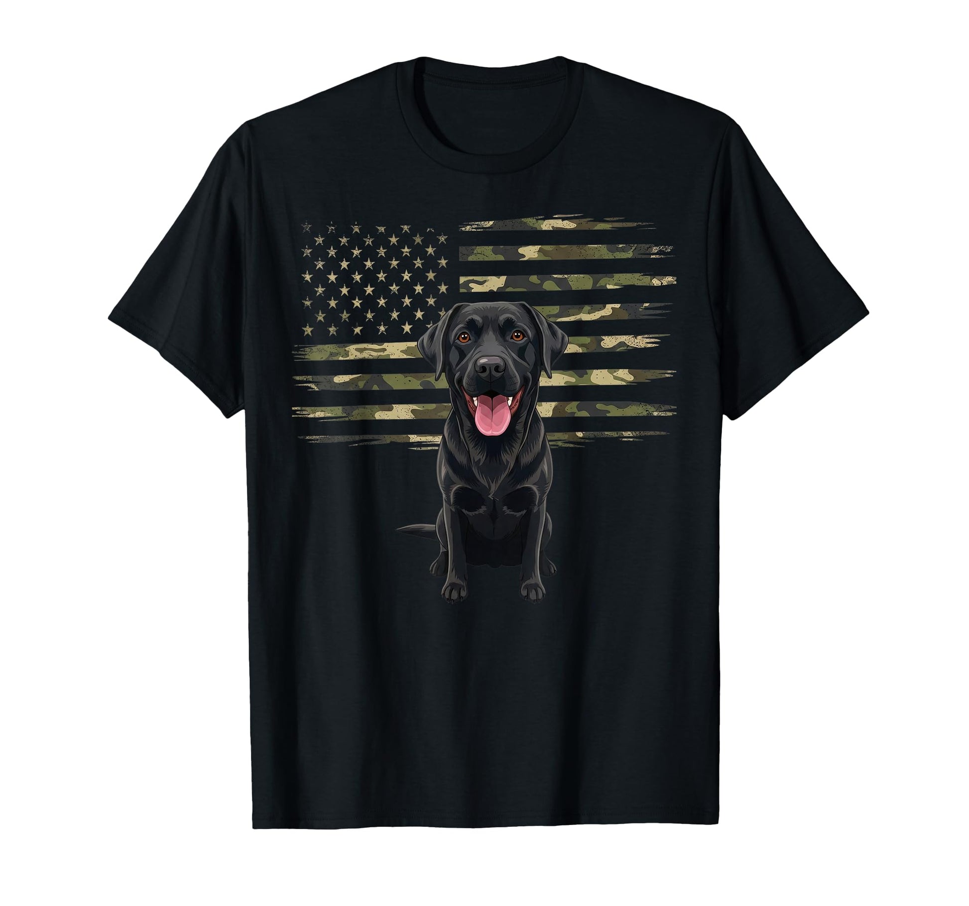 Camo American Flag Black Labrador 4Th T-Shirt - Streetwear Style Men Women - T-Shirt, Sweatshirt, Hoodie