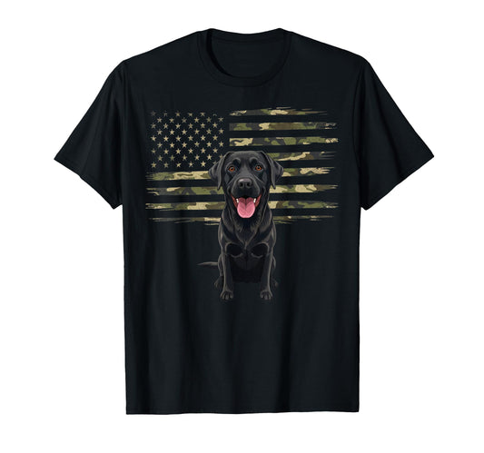 Camo American Flag Black Labrador 4Th T-Shirt - Streetwear Style Men Women - T-Shirt, Sweatshirt, Hoodie