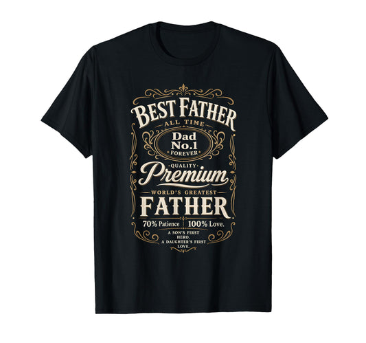 Best Father Dad Worlds Greatest No 1 T-Shirt - Custom Art Print for Adults - T-Shirt, Sweatshirt, Hoodie