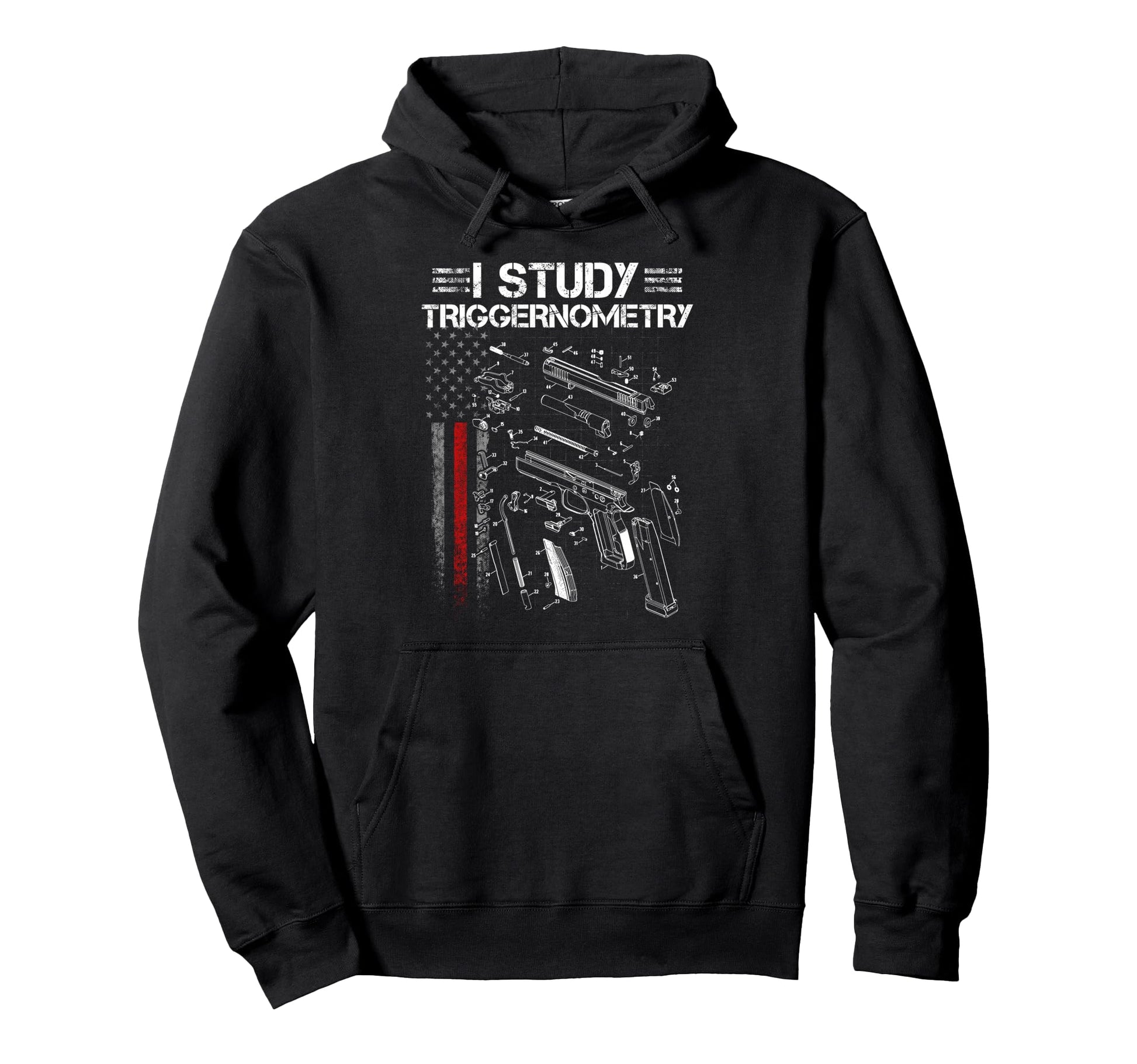 I Study Triggernometry Gun Veteran Hoodie - Aesthetic Graphic for Adults - T-Shirt, Sweatshirt, Hoodie
