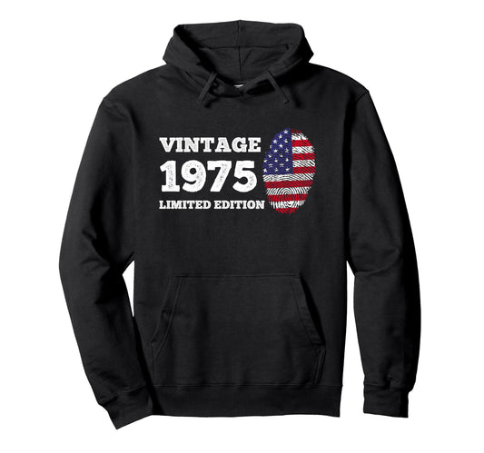 1975 Usa American Flag 51 Year Old Hoodie - Custom Art Print for Adults - T-Shirt, Sweatshirt, Hoodie