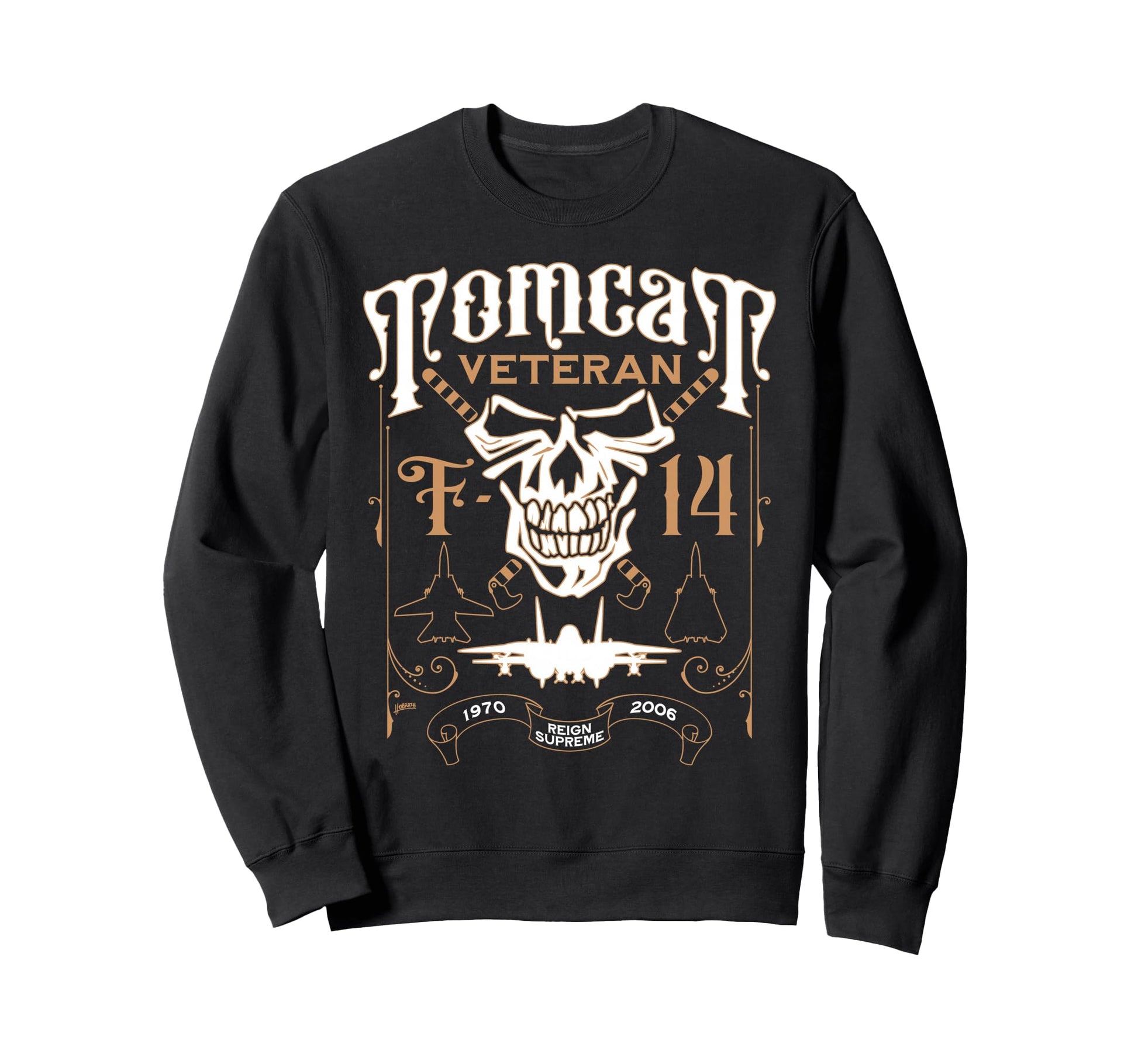 F 14 Tomcat Veteran Military Fighter Jet Sweatshirt - Graphic Print Unisex - T-Shirt, Sweatshirt, Hoodie