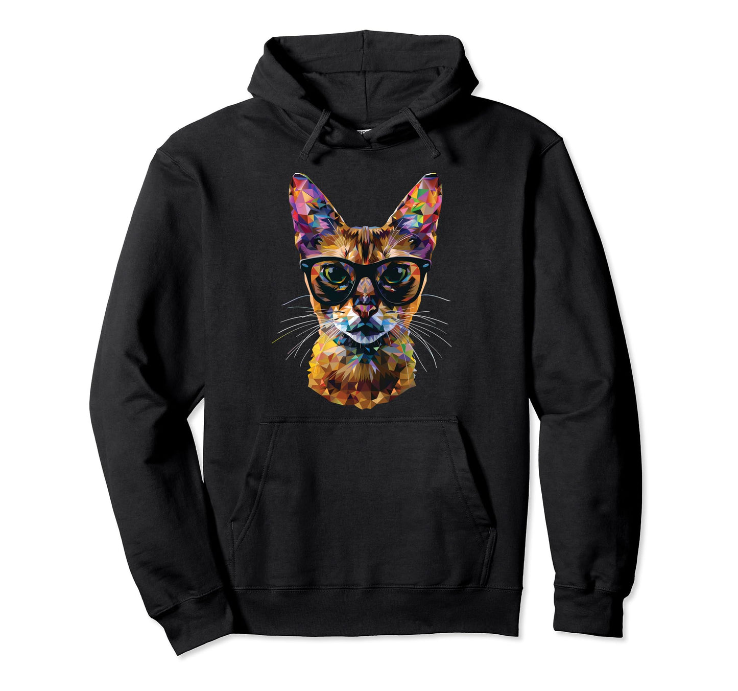 Cat Dad Mom Sunglasses Abyssinian Hoodie - Casual Everyday Wear Unisex - T-Shirt, Sweatshirt, Hoodie