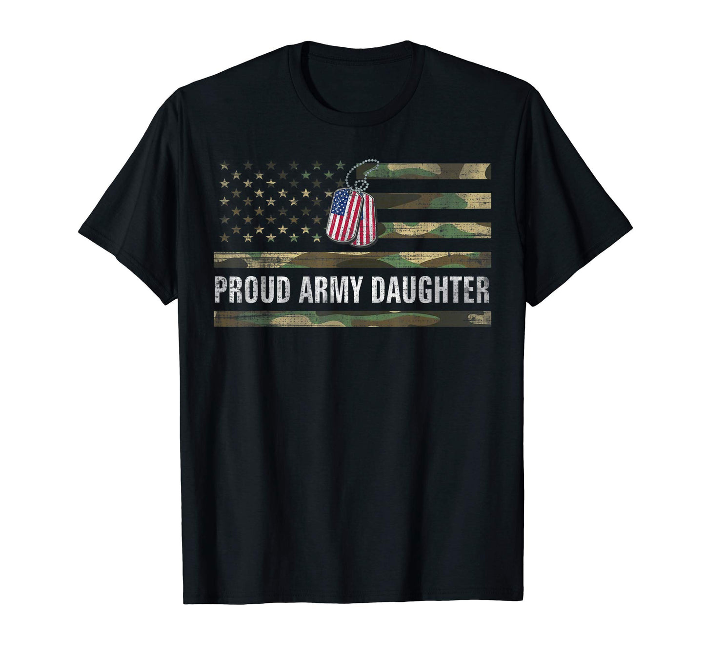 American Flag Proud Army Daughter T-Shirt - Aesthetic Graphic for Adults - T-Shirt, Sweatshirt, Hoodie