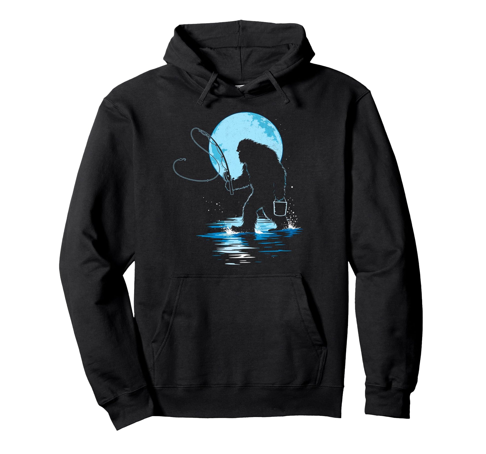 Bassquatch Sasquatch Fisher Bass Fishing Hoodie - Aesthetic Graphic Unisex - T-Shirt, Sweatshirt, Hoodie