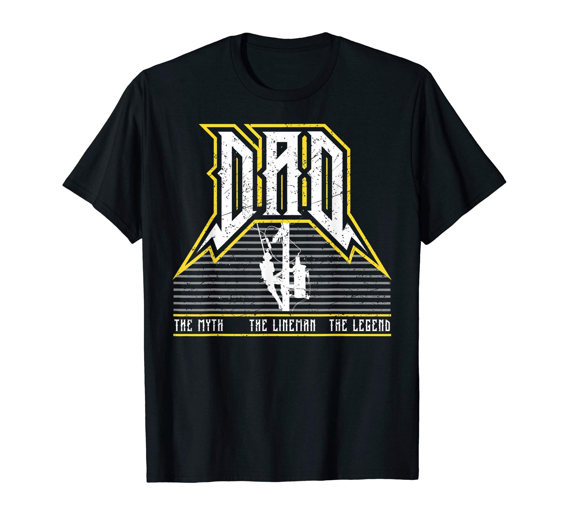 Myth Legend Dad Lineman Fun 4 Fathers T-Shirt - Minimalist Print Men Women - T-Shirt, Sweatshirt, Hoodie