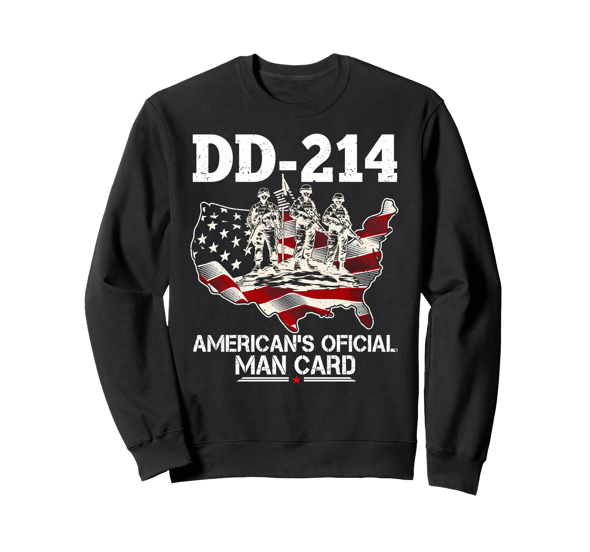 Dd 214 Americas Card Us Veteran Map Sweatshirt - Fun Novelty Design Unisex - T-Shirt, Sweatshirt, Hoodie
