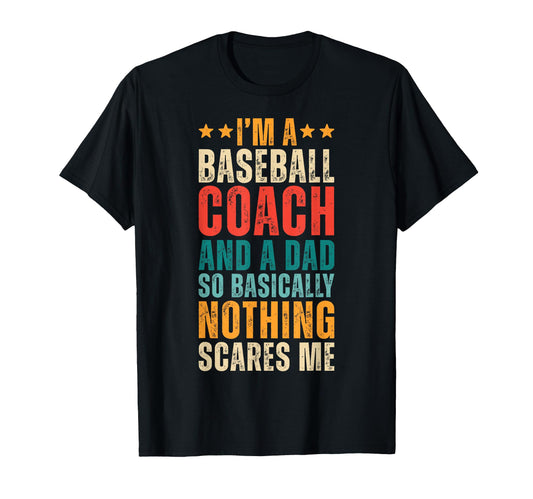 Baseball Coach And Dad Funny Father T-Shirt - Minimalist Print Men Women - T-Shirt, Sweatshirt, Hoodie