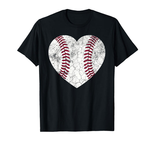 Baseball Heart Mom Dad Softball T-Shirt - Casual Everyday Wear Men Women - T-Shirt, Sweatshirt, Hoodie