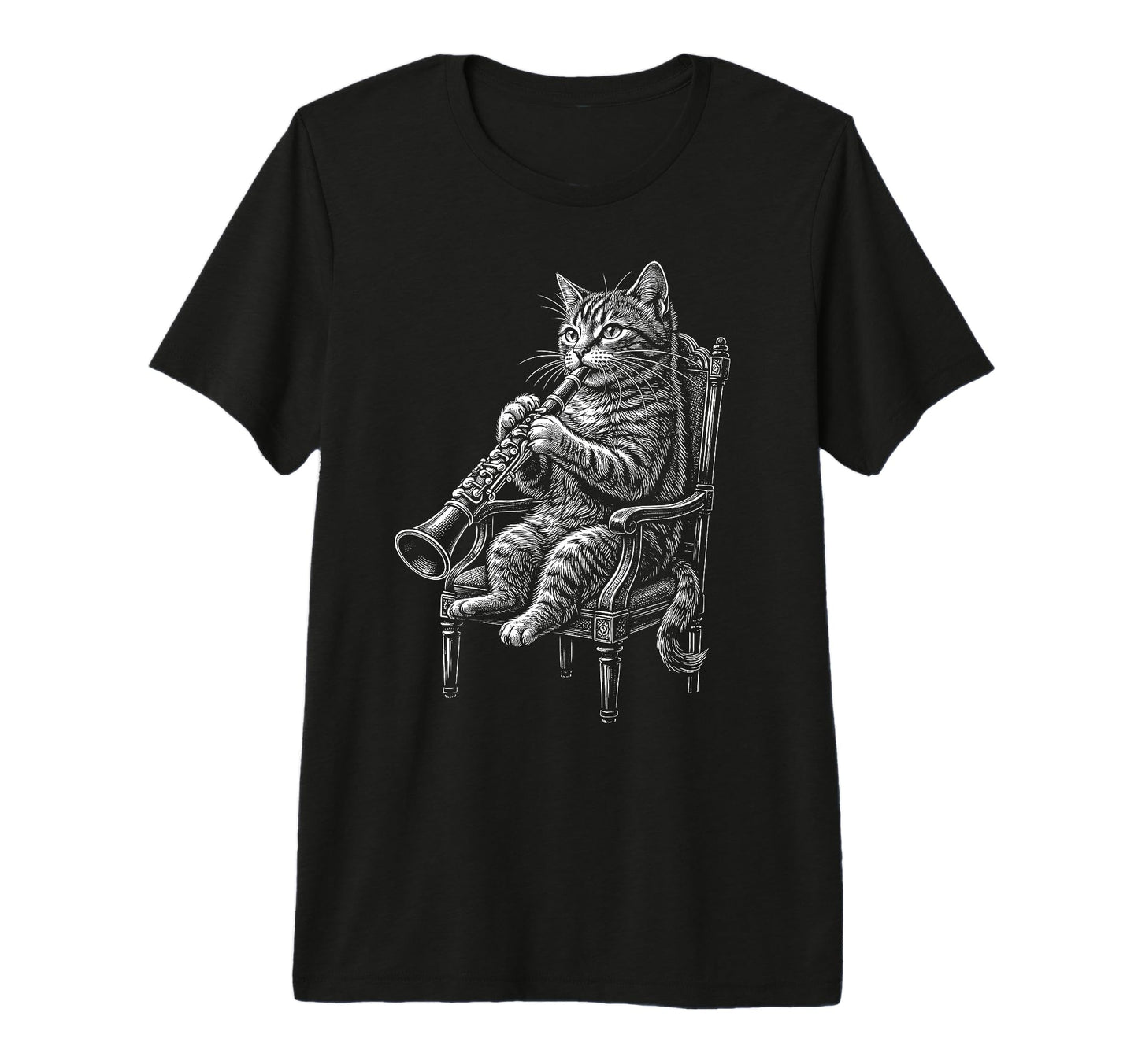 Cat Playing Clarinet Music Funny T-Shirt - Aesthetic Graphic for Adults - T-Shirt, Sweatshirt, Hoodie