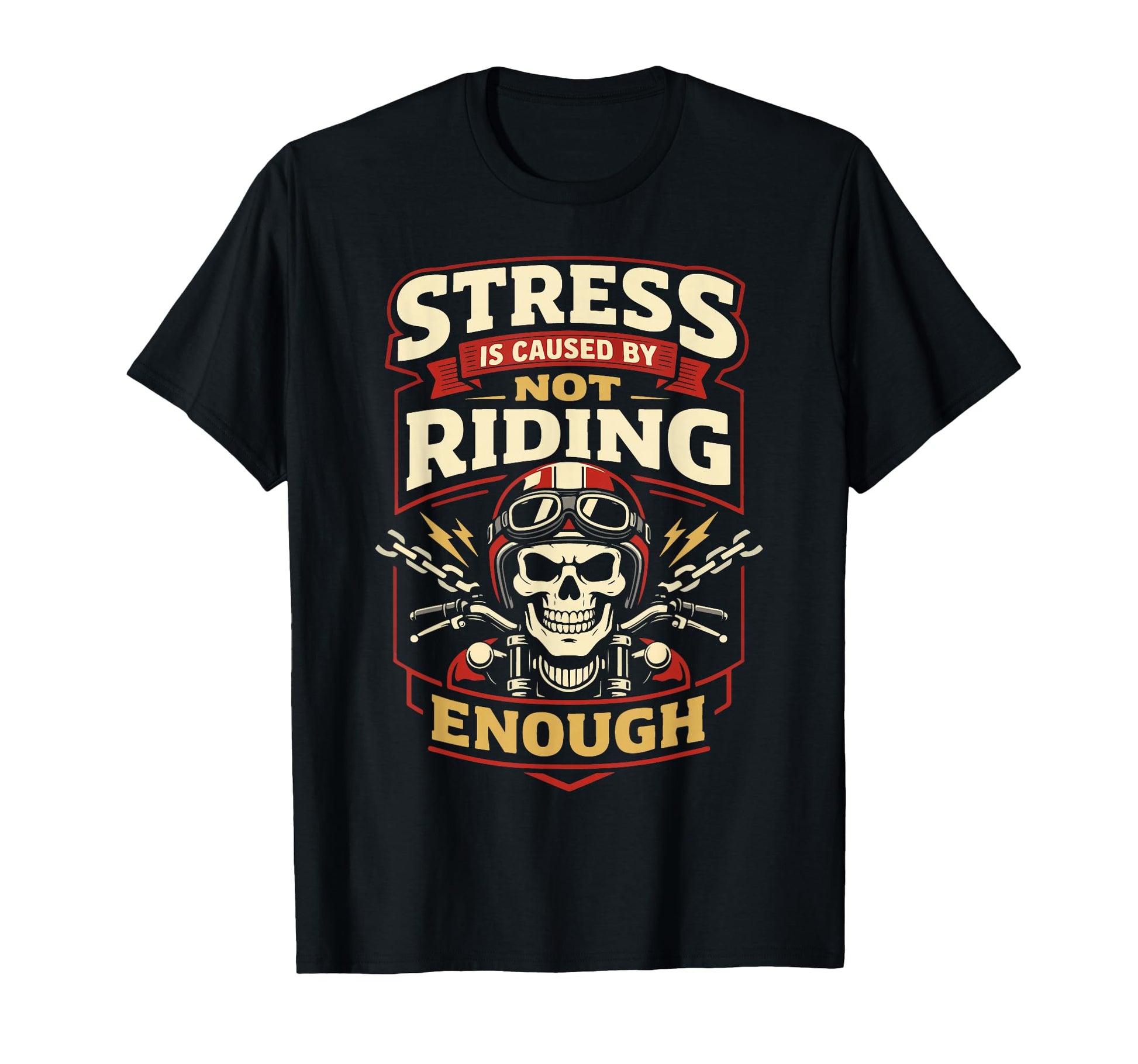 Motorcycle Biker Stress Is Caused T-Shirt - Aesthetic Graphic for Adults - T-Shirt, Sweatshirt, Hoodie
