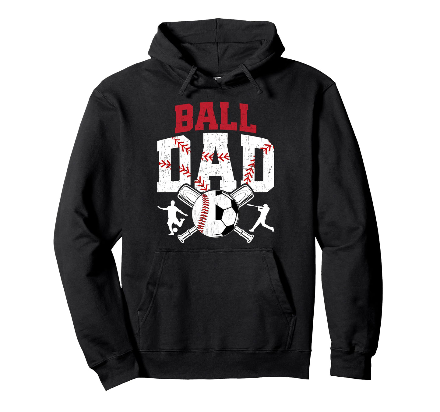 Ball Dad Baseball Soccer Dad Soccer Hoodie - Minimalist Print for Adults - T-Shirt, Sweatshirt, Hoodie