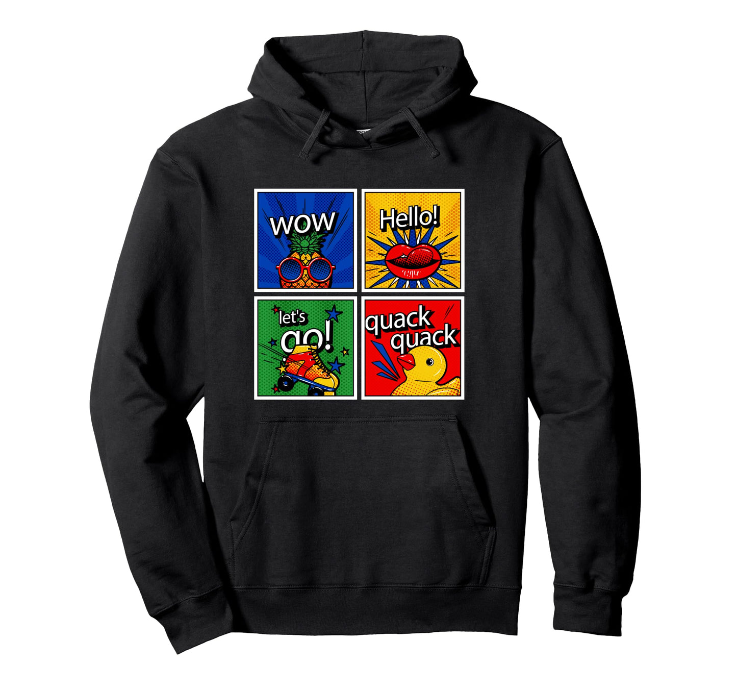 Reto Pop Arts Anime Illustration Hoodie - Casual Everyday Wear for Adults - T-Shirt, Sweatshirt, Hoodie
