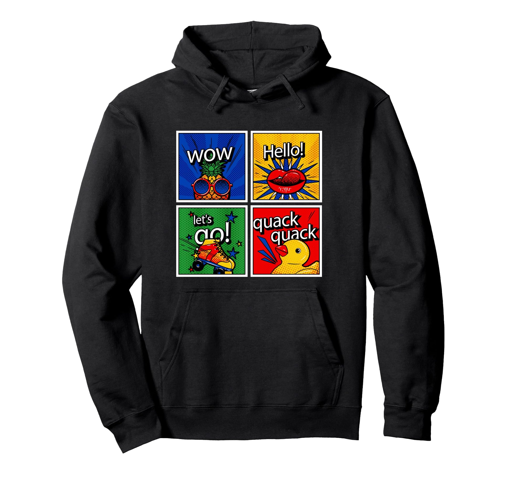 Reto Pop Arts Anime Illustration Hoodie - Casual Everyday Wear for Adults - T-Shirt, Sweatshirt, Hoodie