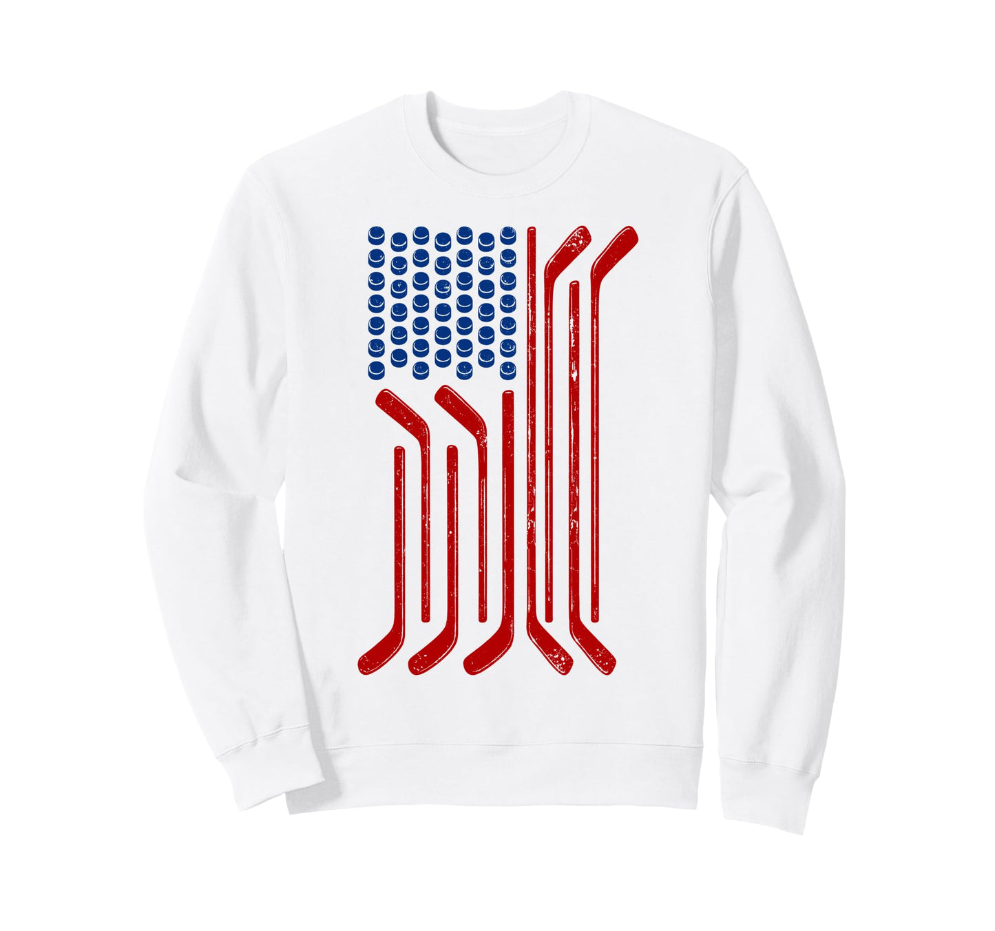 Usa Flag American Ice Hockey Sweatshirt - Aesthetic Graphic Men Women - T-Shirt, Sweatshirt, Hoodie