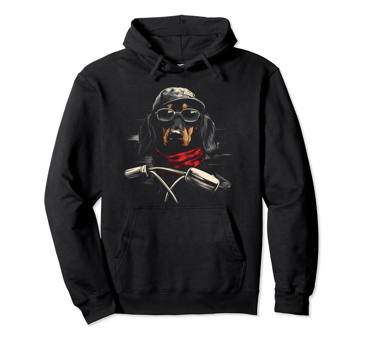 Motorcycle Dad Biker Dog Funny Dachshund Hoodie - Trendy Graphic Men Women - T-Shirt, Sweatshirt, Hoodie