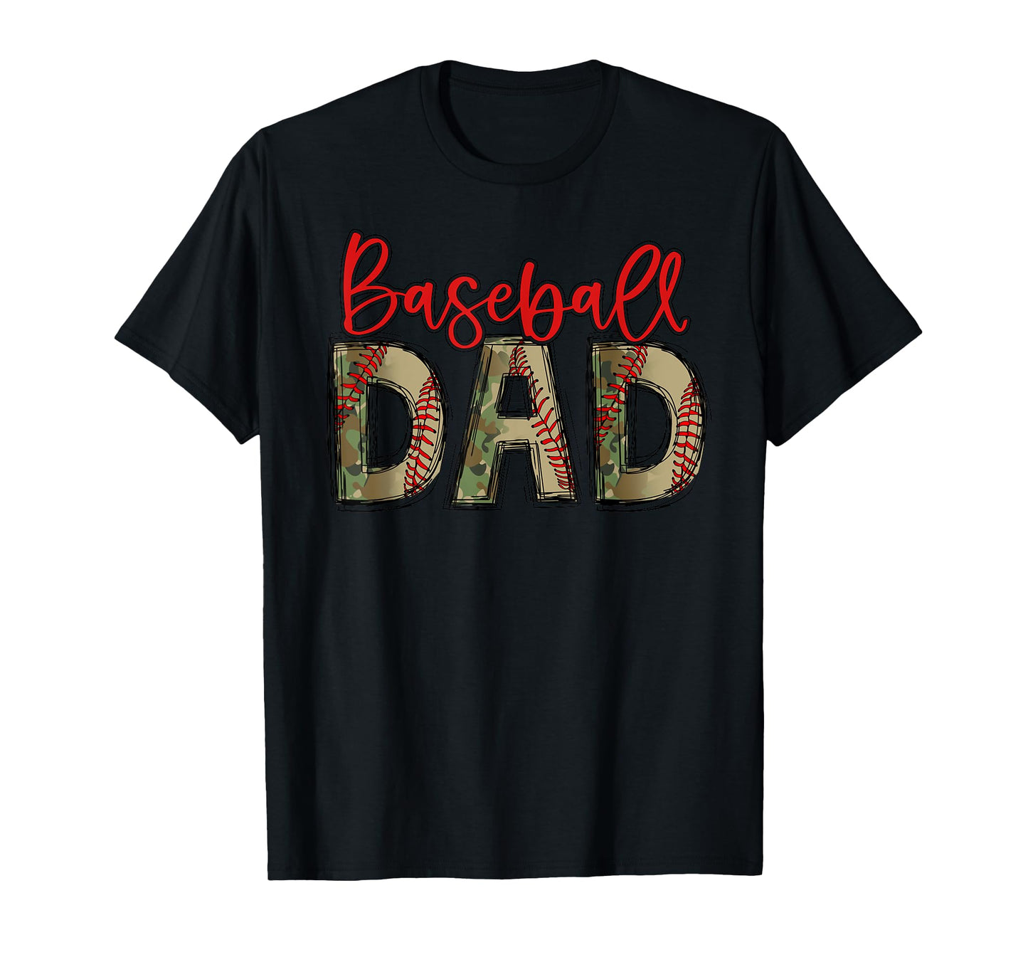 Baseball Dad Camouflage Camo Flag Military T-Shirt - Unique Graphic Unisex - T-Shirt, Sweatshirt, Hoodie