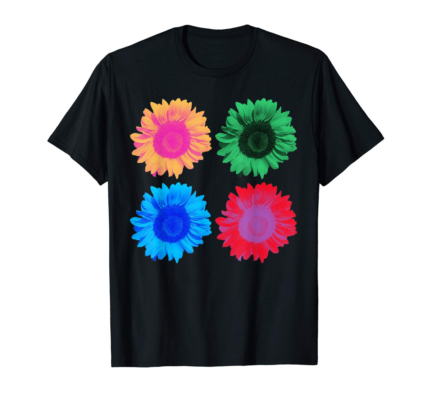 Pop Art Sunflowers 60S Artistic Floral T-Shirt - Custom Art Print Unisex - T-Shirt, Sweatshirt, Hoodie