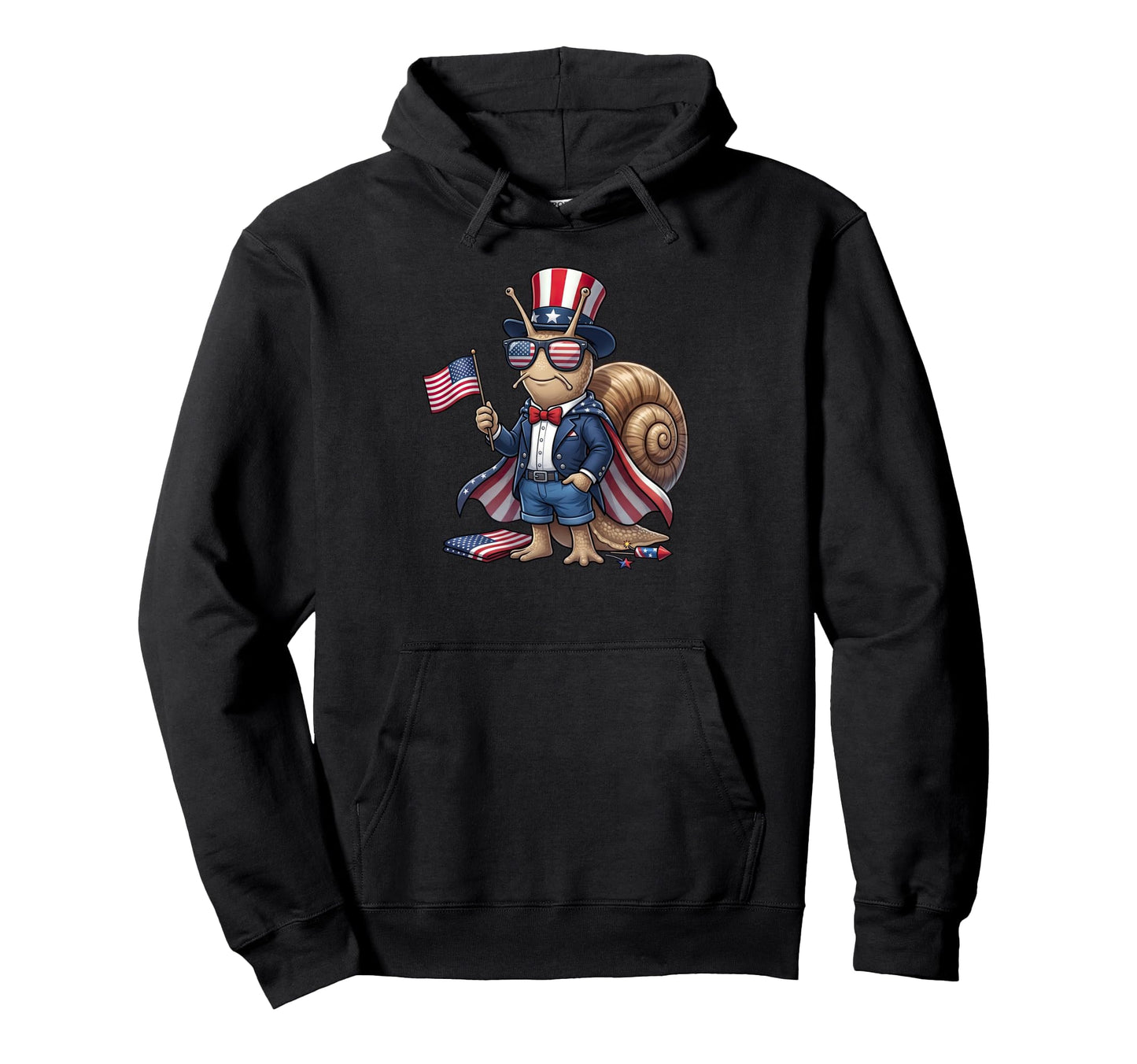 Funny Snail American Usa Flag Memorial Hoodie - Minimalist Print Unisex - T-Shirt, Sweatshirt, Hoodie