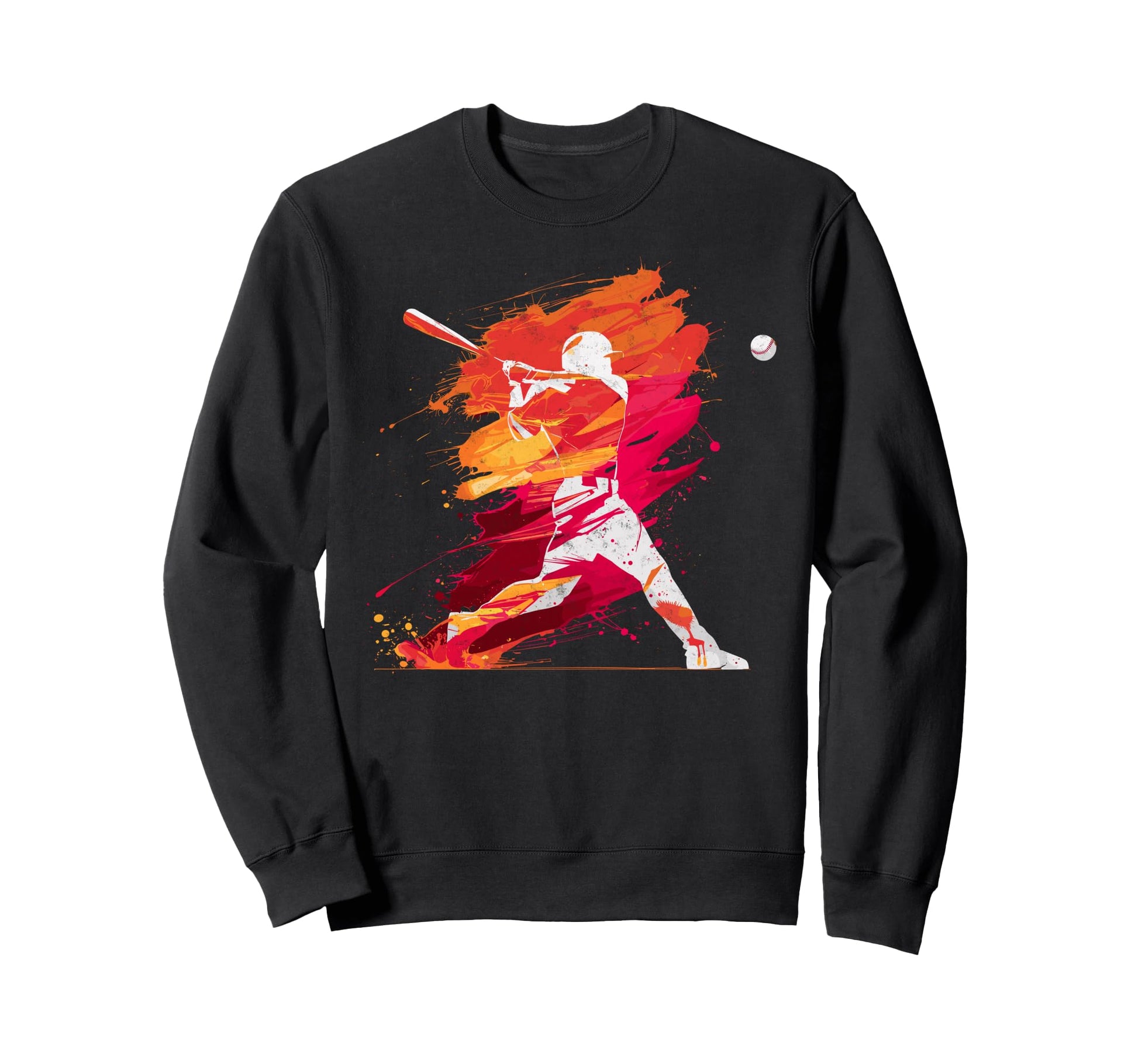Paint Splash Baseball Player Coach Sweatshirt - Unique Graphic for Adults - T-Shirt, Sweatshirt, Hoodie