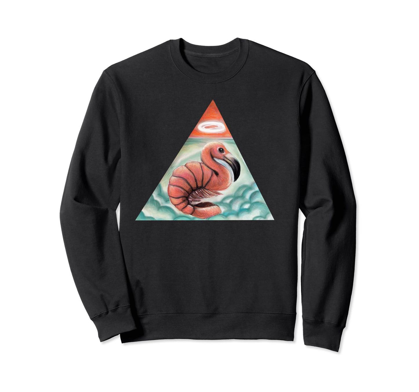 Pop Surrealism Flamingo Shrimp Sweatshirt - Aesthetic Graphic Men Women - T-Shirt, Sweatshirt, Hoodie